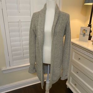 Beautiful gray, chunky cardigan sweater.